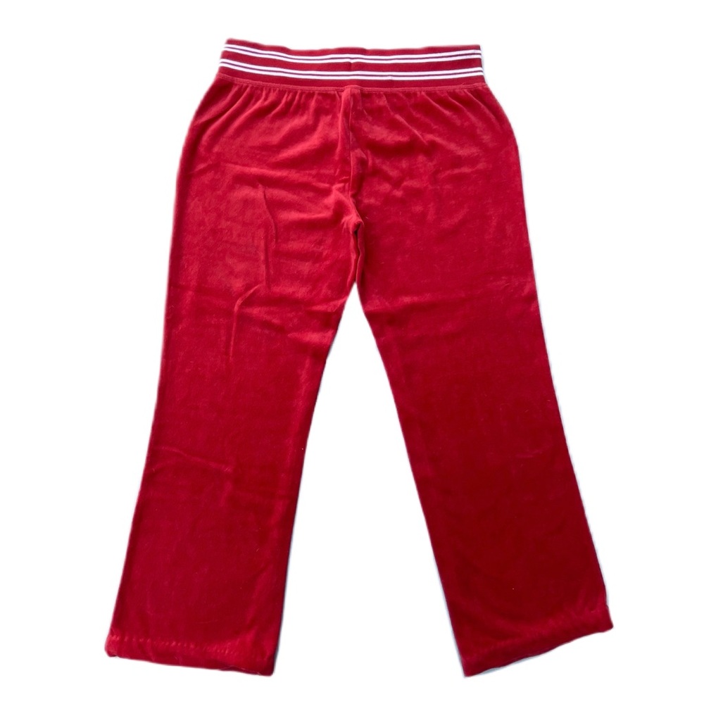 Everlast Red Velour White Velvet Joggers Lounge Track Sweatpants - Picture 2 of 7